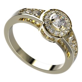 BG zlatý prstýnek 651 Žluté zlato - 585 Diamant