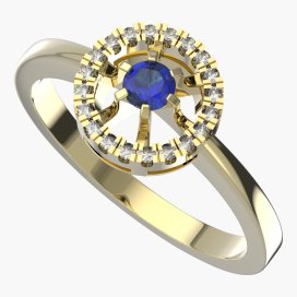 BG zlatý prstýnek 986 Bílé zlato - 585 Bílý kubický zirkon