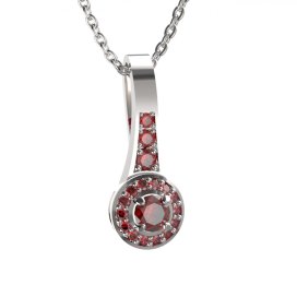 BG přívěs kruhového tvaru 651 Stříbro 925 - rhodium Granát