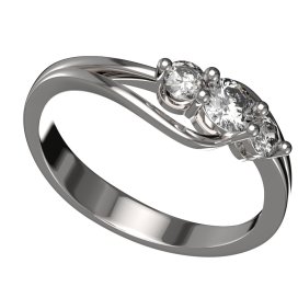 BG zlatý  prstýnek 1455/zásnubní-snubní/ Bílé zlato - 585 Diamant