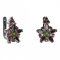 BG náušnice ve tvaru hvězdy 521-87 - Kov: Stříbro 925 - rhodium, Kámen: Granát