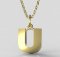 BeKid, Gold kids pendant - letter U - Metal: Yellow gold 585