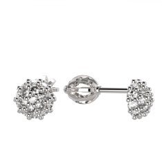 BG zlaté náušnice kytička 850 Bílé zlato - 585 Diamant
