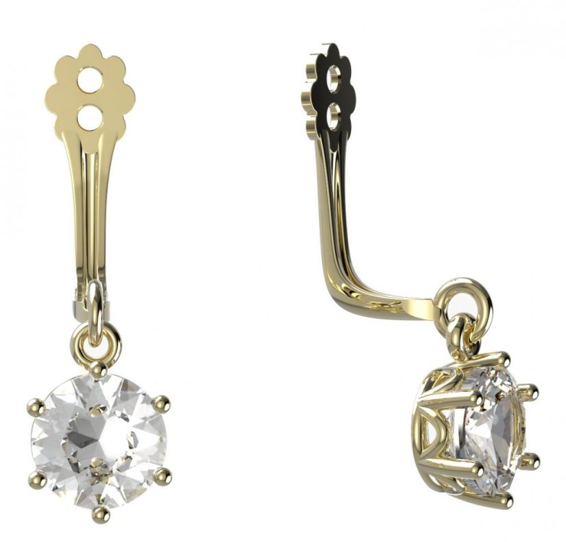 BeKid zlatý kompoment dětské náušnice 5MM - I5 Žluté zlato - 585 Diamant