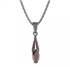 BG přívěs s centrálním oválným kamenem 483-G Stříbro 925 - ruthenium (30-90dní) Granát