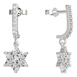 BeKid dětské náušnice hvězdička 090 Bílé zlato - 585 Diamant