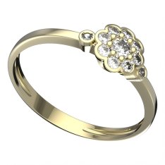 BG zlatý prstýnek 552 L Žluté zlato - 585 Diamant