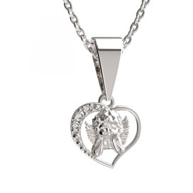 BG zlatý přívěšek anděl 1182 Bílé zlato - 585 Diamant
