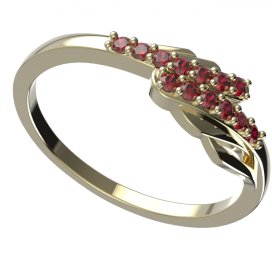 BG granátový prstýnek 1434 Stříbro 925 - pozlacené Granát