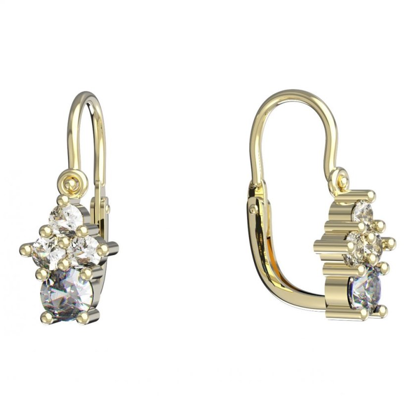BeKid dětské náušnice 159 Žluté zlato - 585 Diamant