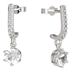 BG zlaté náušnice 1295 Bílé zlato - 585 Diamant