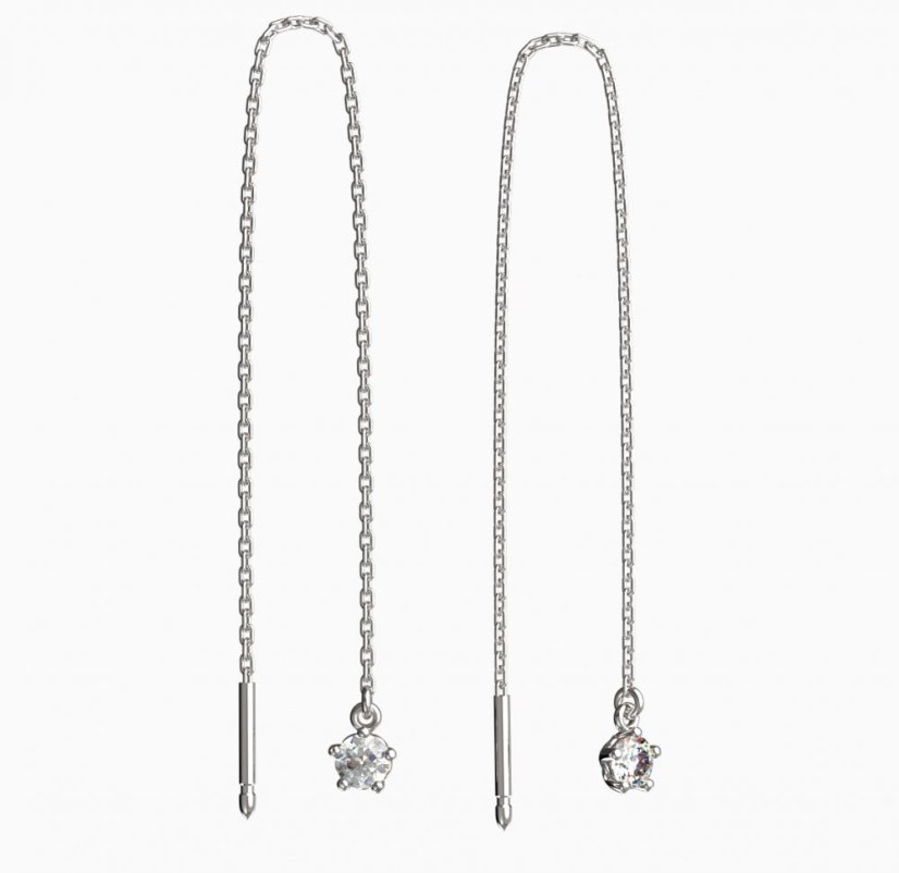 BeKid dětské náušnice 873 Bílé zlato - 585 Diamant