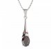 BG pendant oval 478-C - Metal: Silver 925 - rhodium, Stone: Garnet