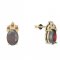 BG garnet earring 961-03 - Metal: Silver 925 - rhodium, Stone: Moldavit and garnet