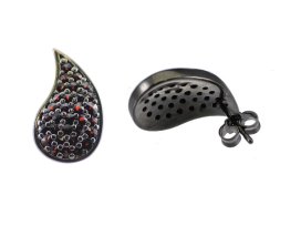 BG náušnice český přírodní granát  1095 Žluté zlato - 585 Granát