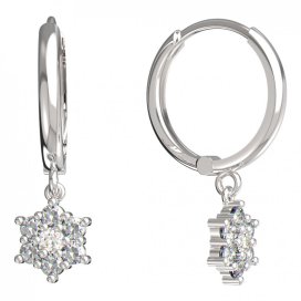 BeKid dětské náušnice hvězdička 109 Bílé zlato - 585 Diamant