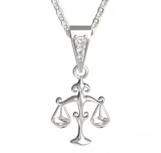 BG zlatý přívěšek Váhy 040 Bílé zlato - 585 Diamant