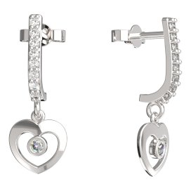 BeKid dětské náušnice srdíčko 848 Bílé zlato - 585 Diamant