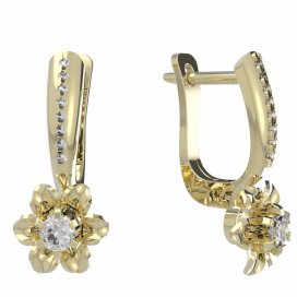 BG zlaté náušnice 877 Žluté zlato - 585 Diamant