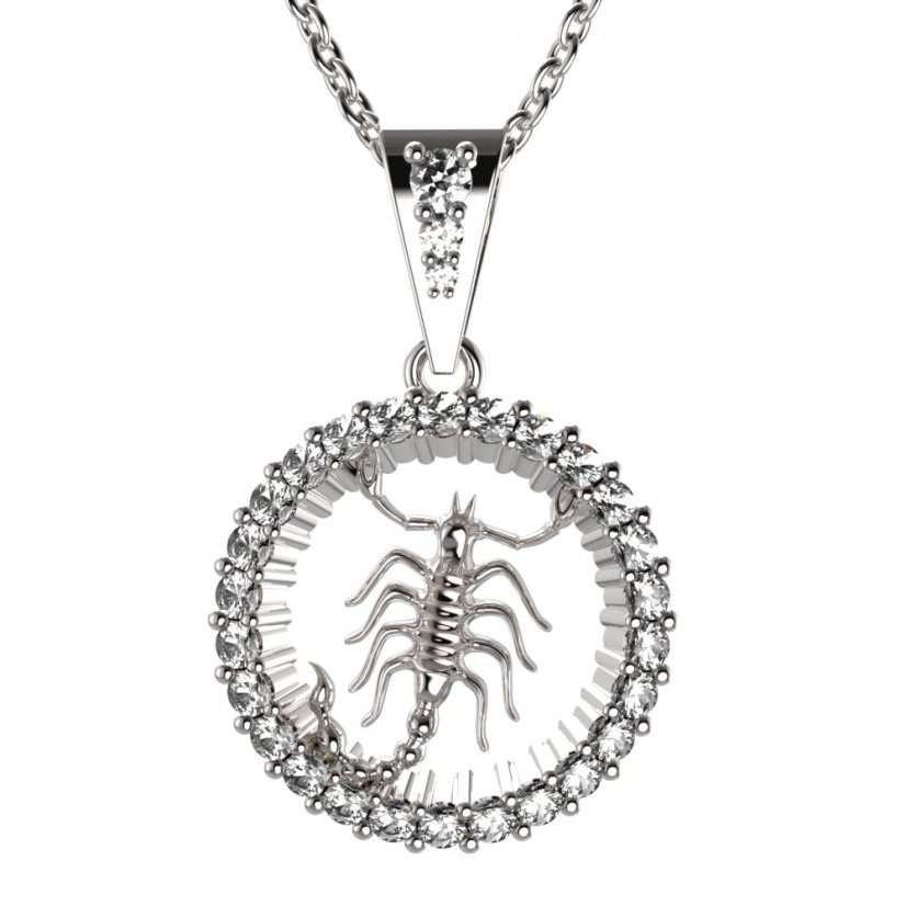 BG zlatý přívěšek Štír 045 Bílé zlato - 585 Diamant