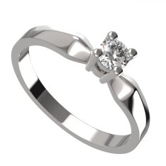 BG zlatý diamantový prstýnek 768 Bílé zlato - 585 Diamant lab-grown
