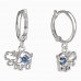 BeKid, Gold kids earrings -1188 - Switching on: Circles 12 mm, Metal: White gold 585, Stone: Light blue cubic zircon