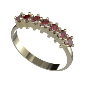 BG prsten vsazeny kameny:český granát  008 Žluté zlato - 585 Granát