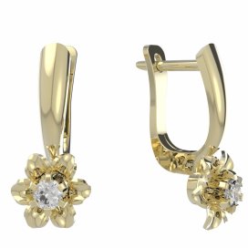 BG zlaté náušnice 877 Žluté zlato - 585 Diamant