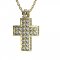 BG zlatý diamantový přívěšek křížek 917 - Kov: Žluté zlato 585, Kámen: Diamant lab-grown