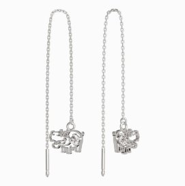 BeKid dětské náušnice hrošík 1188 Bílé zlato - 585 Diamant
