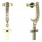 BeKid, Gold kids earrings -1105 - Switching on: English, Metal: White gold 585, Stone: Green cubic zircon