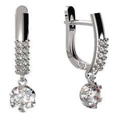 BG zlaté náušnice 872 Bílé zlato - 585 Diamant