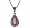 BG pendant drop stone 633-1 - Metal: Silver 925 - rhodium, Stone: Garnet