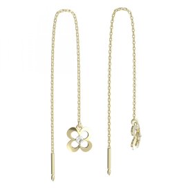 BG zlaté náušnice čtyřlístek 829 Žluté zlato - 585 Diamant