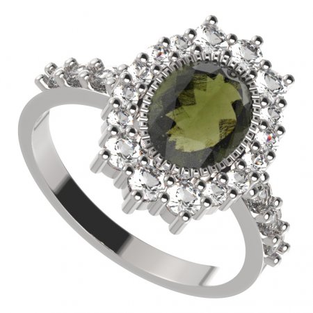 BG prsten 250-Z oválného tvaru - Kov: Stříbro 925 - rhodium, Kámen: Granát