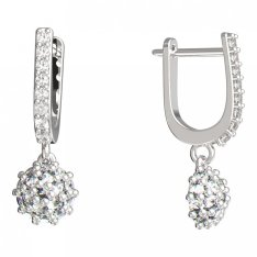 BG zlaté náušnice kytička 850 Bílé zlato - 585 Diamant