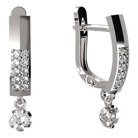 BG zlaté náušnice s diamanty 869 Bílé zlato - 585 Diamant lab-grown