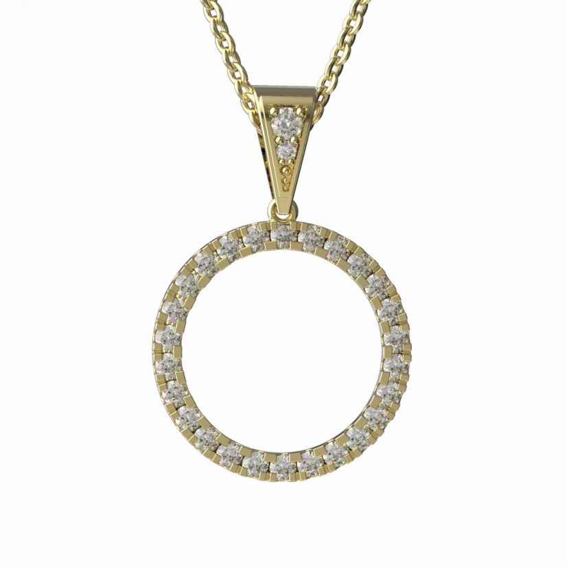 BG zlatý přívěšek kruh  1155/26 Žluté zlato - 585 Diamant