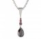 BG pendant drop stone  494-B - Metal: Silver 925 - rhodium, Stone: Garnet