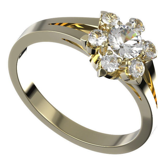 BG zlatý prstýnek 978 Žluté zlato - 585 Diamant