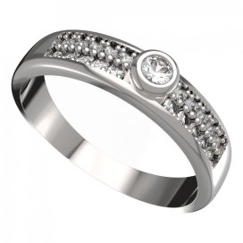 BG zlatý prstýnek 550 F Bílé zlato - 585 Diamant
