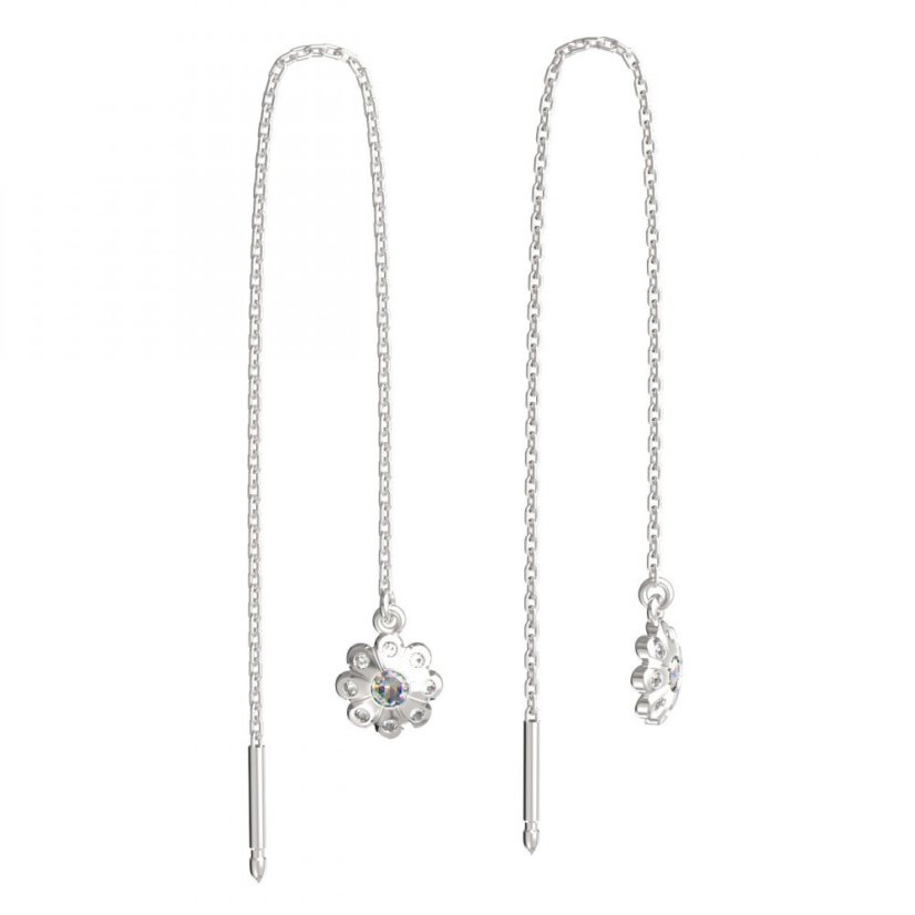 BeKid dětské náušnice kvítek 838 Bílé zlato - 585 Diamant