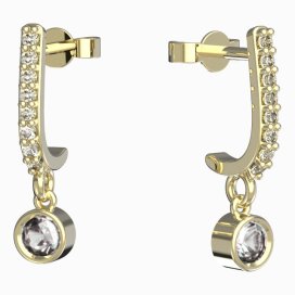 BeKid dětské náušnice 769 Žluté zlato - 585 Bílý kubický zirkon
