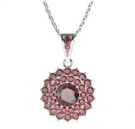 BG přívěs kulatý 457-1 Stříbro 925 - rhodium Granát