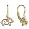 BeKid, Gold kids earrings -1158 - Switching on: Screw, Metal: Yellow gold 585, Stone: Red cubic zircon