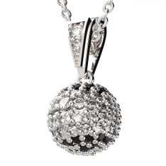 BG zlatý přívěšek - Tenisák 798 Bílé zlato - 585 Bílý a černý diamant