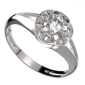 BG zlatý diamantový prstýnek 994 Bílé zlato - 585 Diamant lab-grown