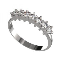 BG zlatý diamantový prsten 008 Bílé zlato - 585 Diamant lab-grown