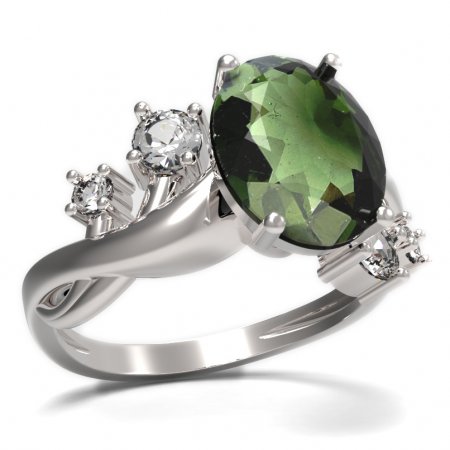 BG prsten s oválným kamenem 479-P - Kov: Stříbro 925 - rhodium, Kámen: Granát