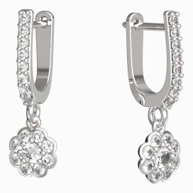 BG zlaté náušnice 552 Bílé zlato - 585 Diamant